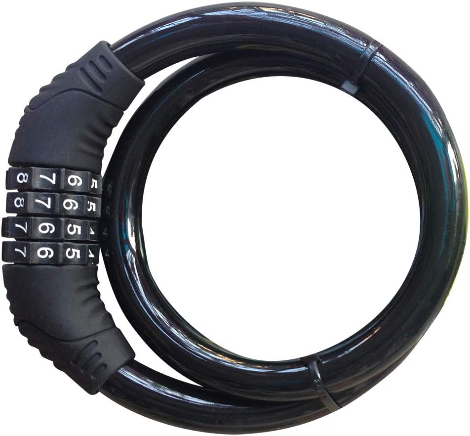Bike code Lock Cable 4 Digit Resettable Combination Security Cable Lock Self Coiling Cable Lock Bike Bicycle - My Store