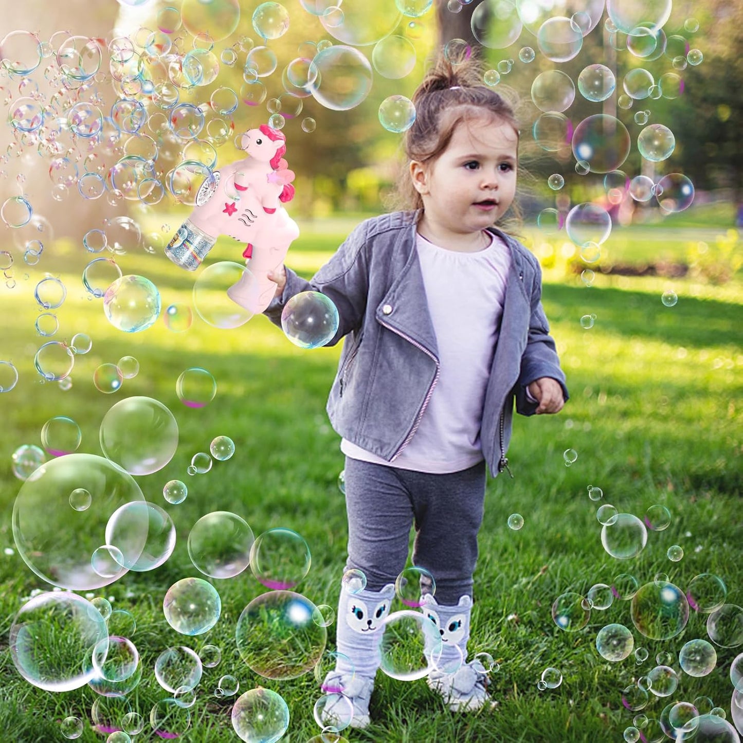 24cm Bubble Gun Bubble Maker Blower Blaster Bubble Machine Unicorn Bubble Machine - My Store