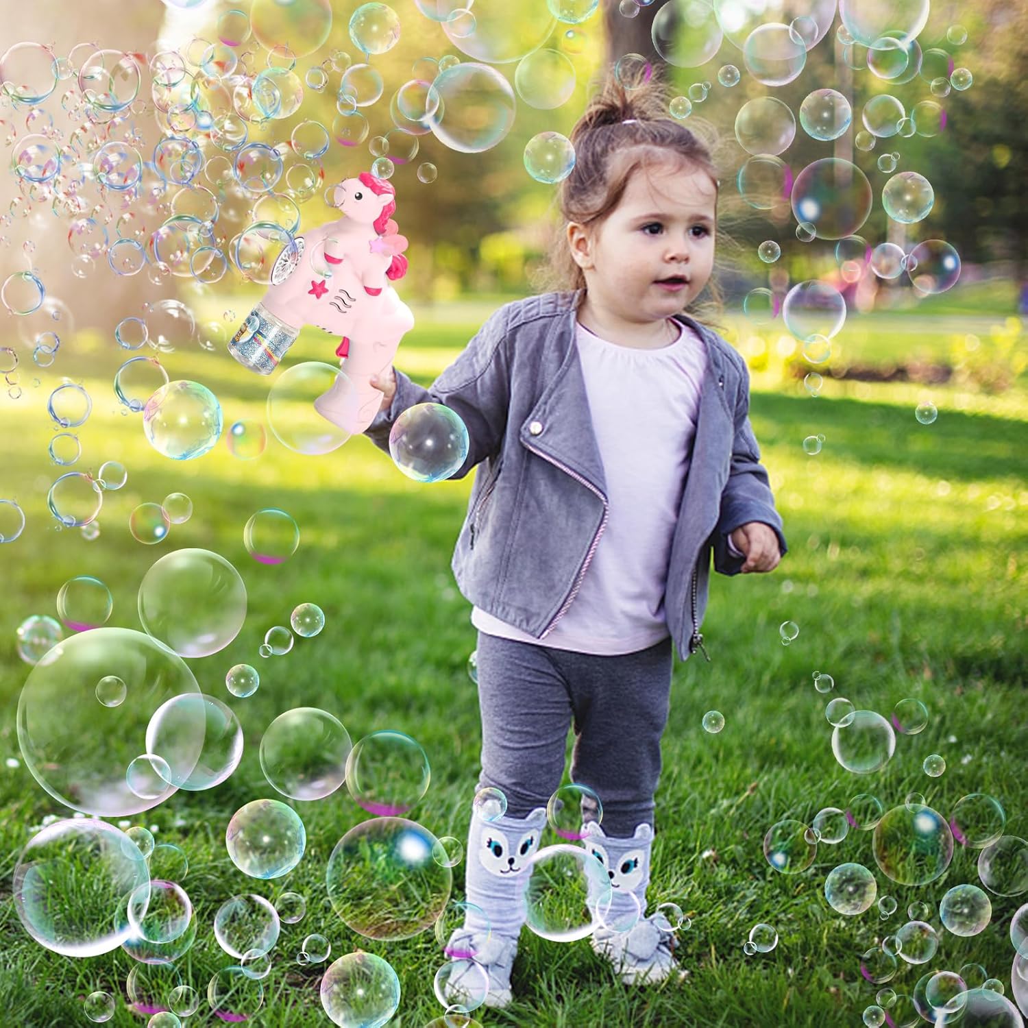 24cm Bubble Gun Bubble Maker Blower Blaster Bubble Machine Unicorn Bubble Machine - My Store