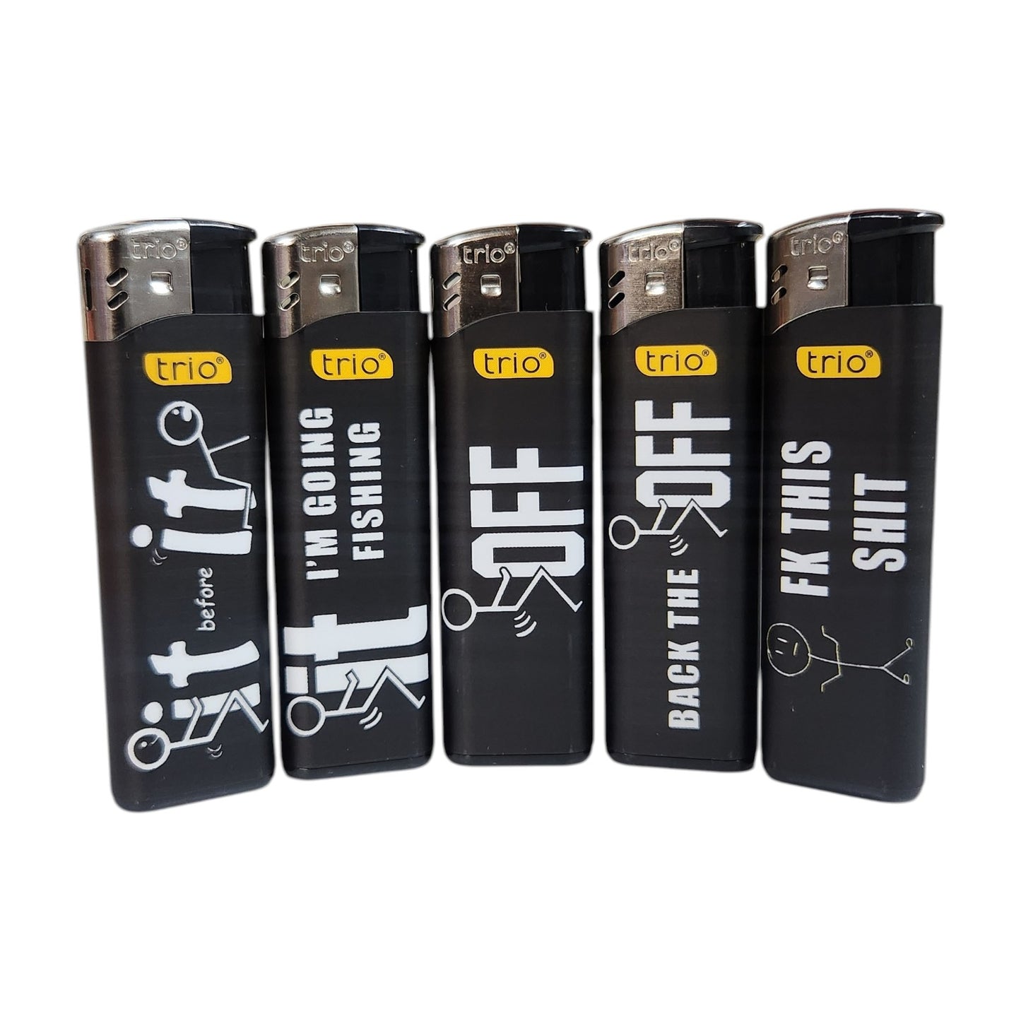5 Pack TRIO Cigarette Lighter Disposable Gas Hub Designs - My Store