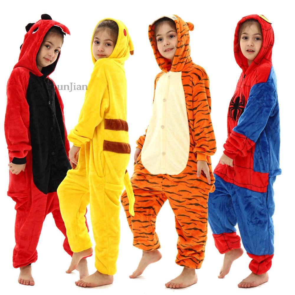 Onesie Dress Kigurumi Kid Plush Cosplay Animal Pajamas Spiderman Stitch Animals - Homeware Discounts