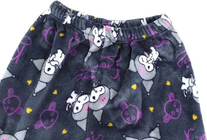 Kuromi Pajama Pants Women's Flannel winter Pajamas Bottoms Girls Soft Comfy Sleep Lounge Fuzzy Long Pants - Homeware Discounts