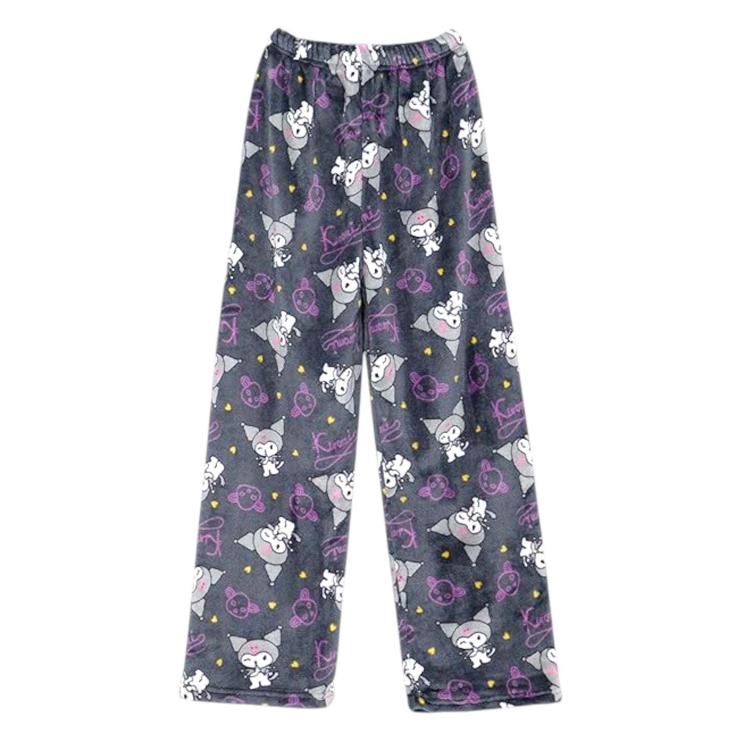 Kuromi Pajama Pants Women's Flannel winter Pajamas Bottoms Girls Soft Comfy Sleep Lounge Fuzzy Long Pants - My Store