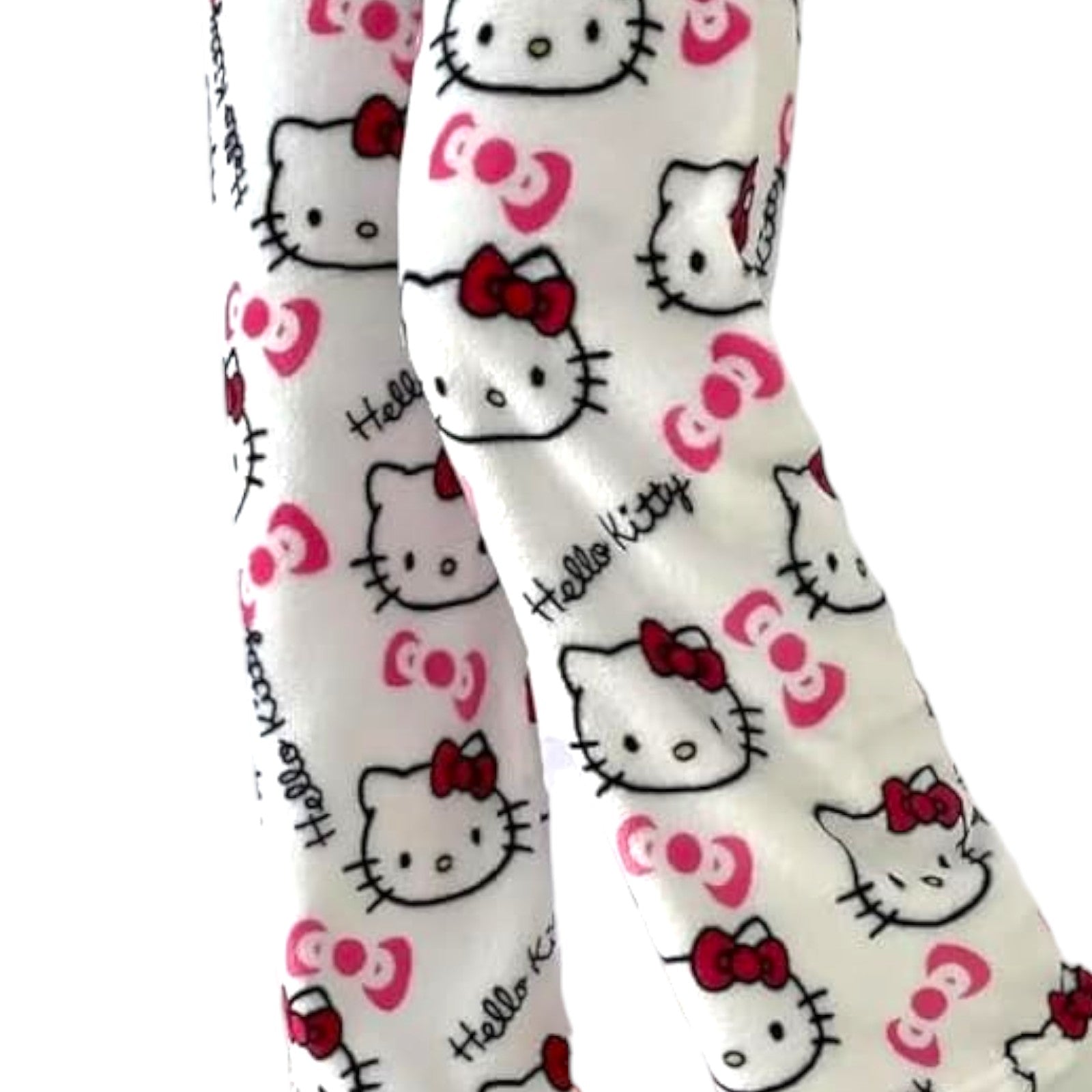 White Hello Kitty Pajama Pants Women's Flannel winter Pajamas Bottoms Girls Soft Comfy Sleep Lounge Fuzzy Long Pant - My Store