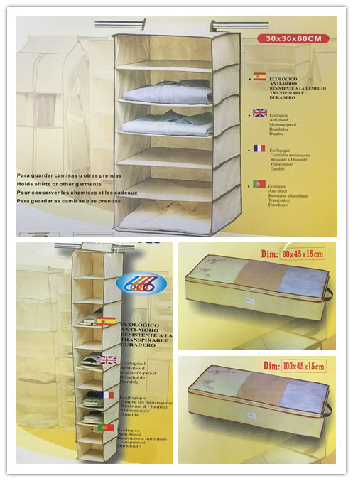 Clothes Hanging Organizer Multi-layer Shoes Wardrobe Storage Pouch Hanger Bag Non-Woven Fabric Hanging Bag Foldable - Homeware Discounts