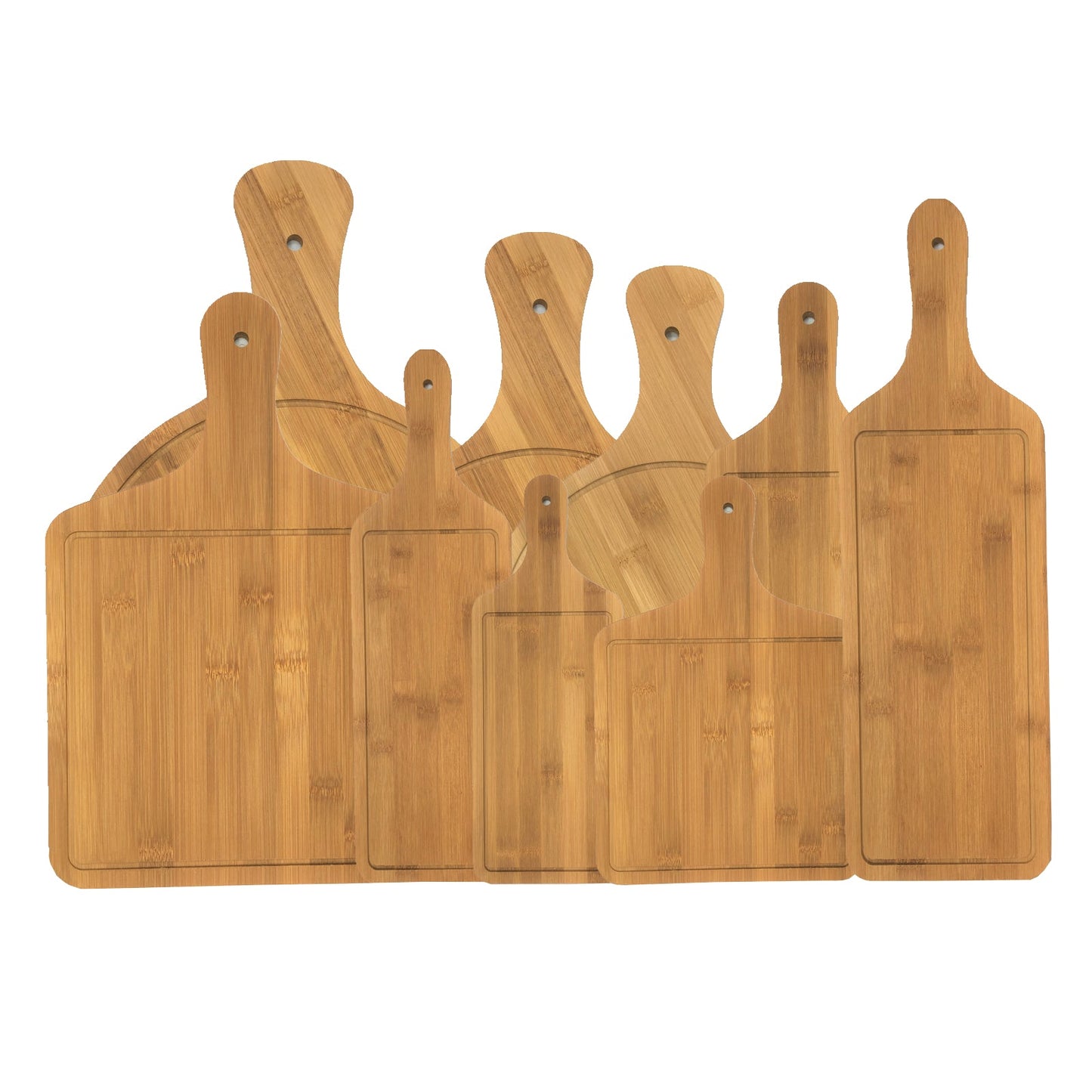 Bamboo Wooden Pizza Serving Tray Circle Square Paddle - Homeware Discounts