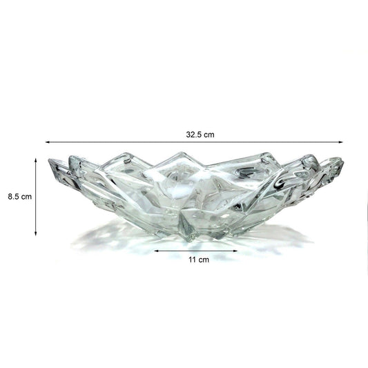 Crystal Bowl Fruit Decoration Shallow Large - 32CM - Homeware Discounts