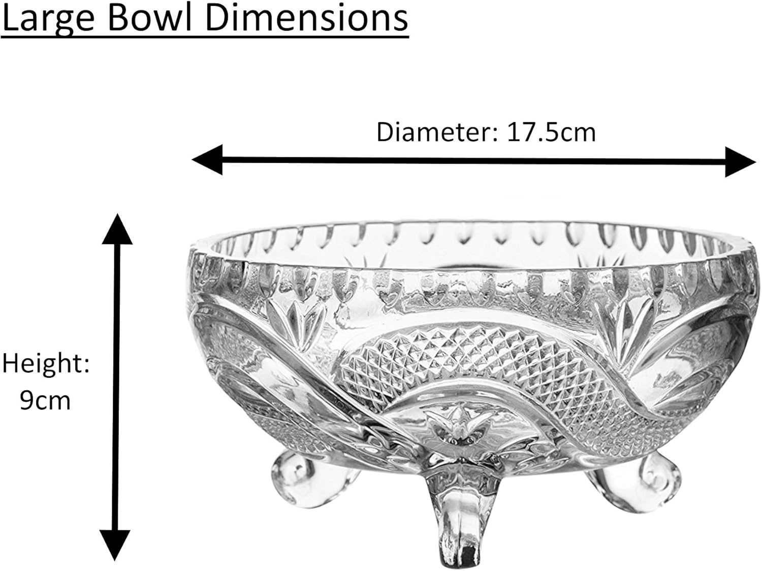 Set Of 7 Crystal-Clear Deli Glassware Sugar Bowls Trifle Dessert Fruit Bowl & Serving Bowls - My Store