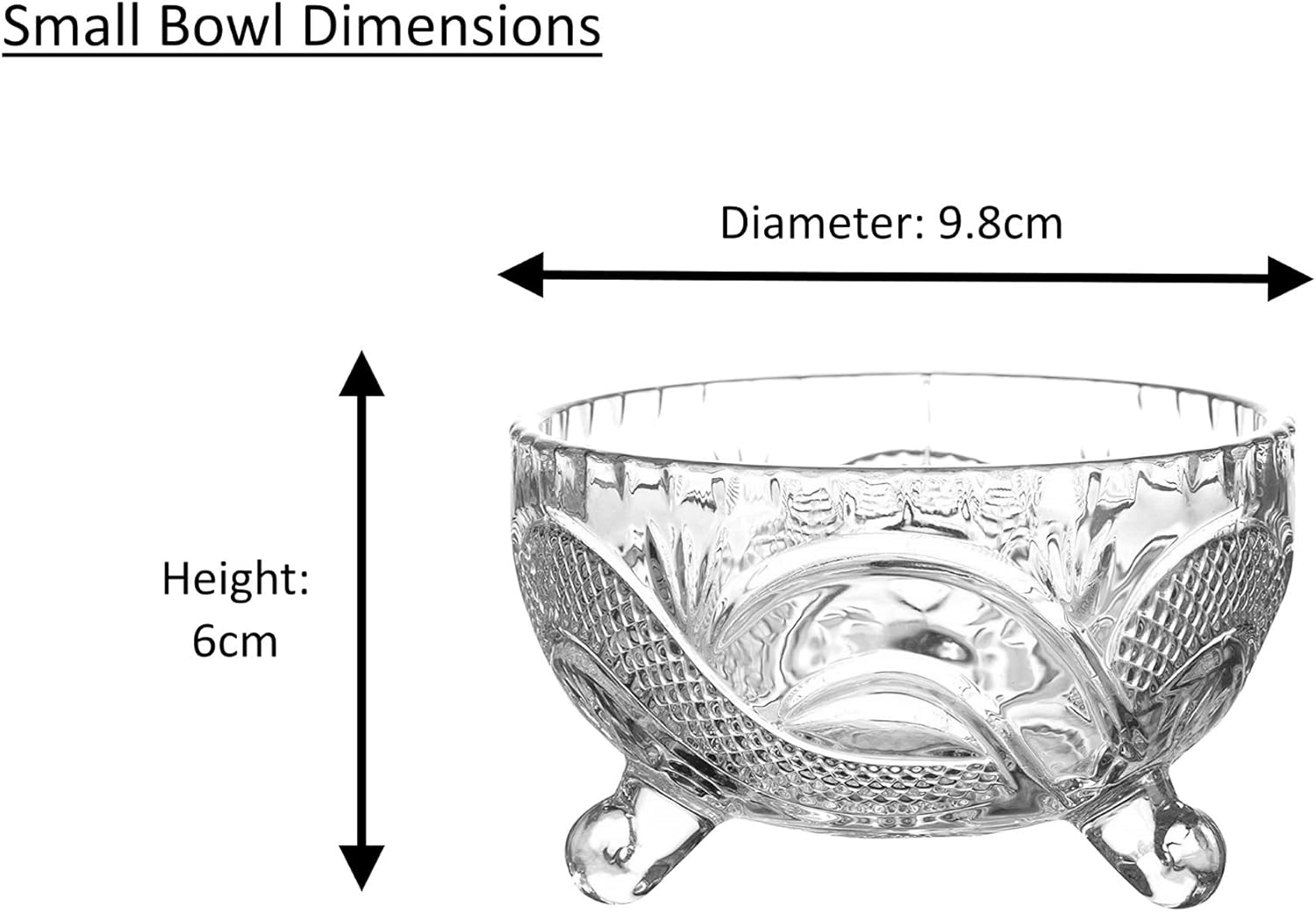 Set Of 7 Crystal-Clear Deli Glassware Sugar Bowls Trifle Dessert Fruit Bowl & Serving Bowls - My Store