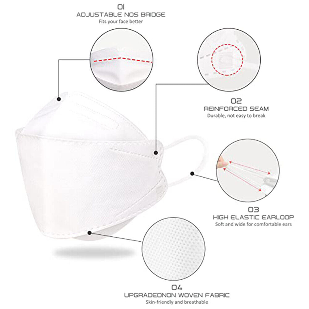 10pcs KF94 4-Layers Disposable Safety Face Mask Medical Adjustable Strap - Homeware Discounts