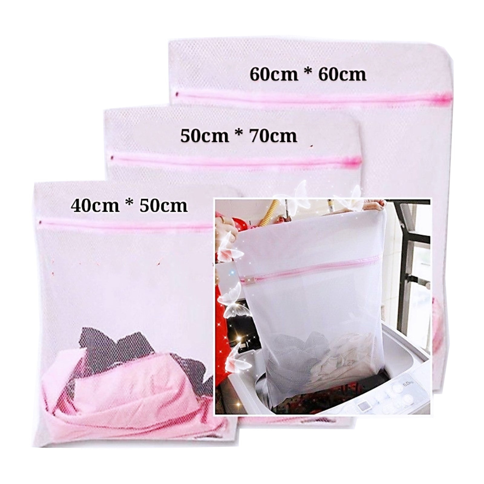 Zipped Laundry Washing Bag - Net Mesh - Homeware Discounts