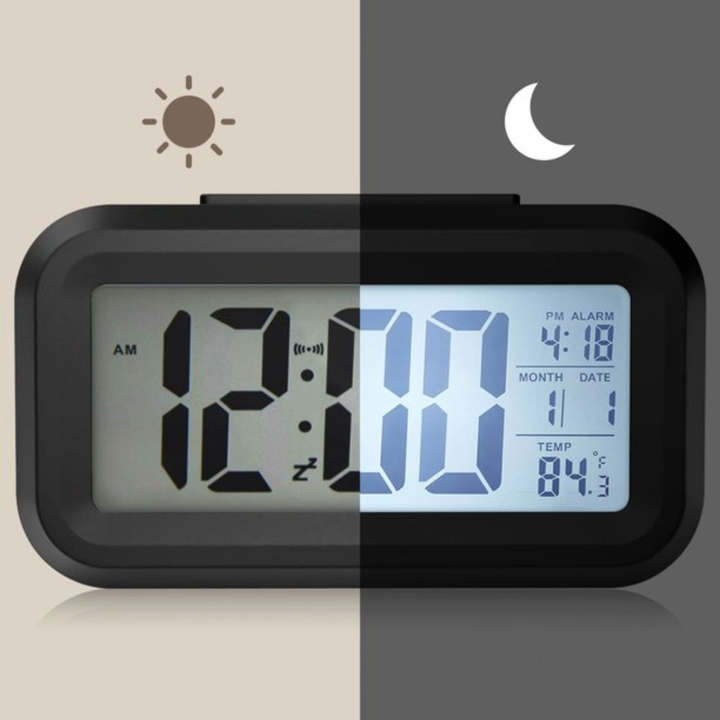 Digital Clock LCD Alarm Clock Backlight Time Light Sensor - Homeware Discounts