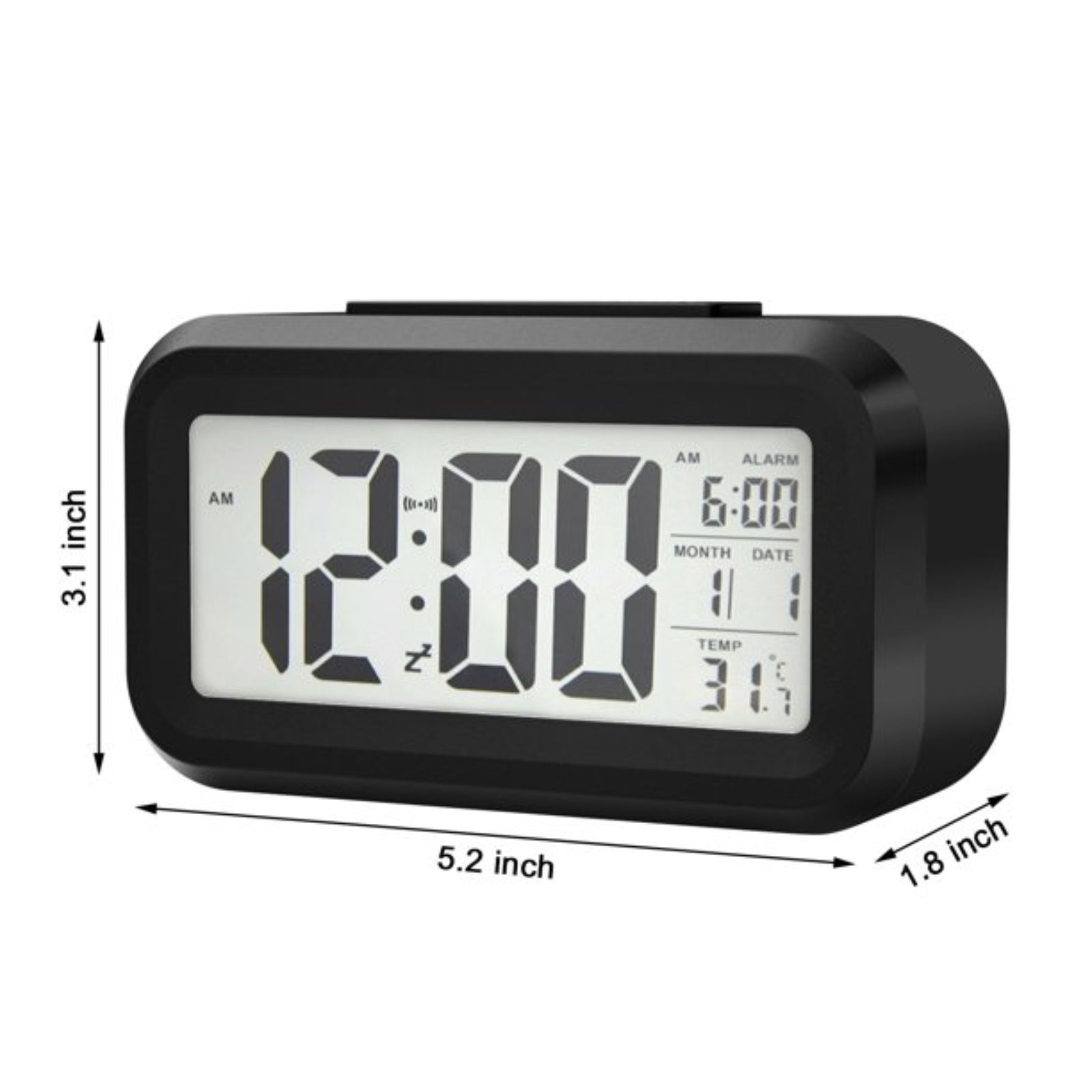 Digital Clock LCD Alarm Clock Backlight Time Light Sensor - Homeware Discounts