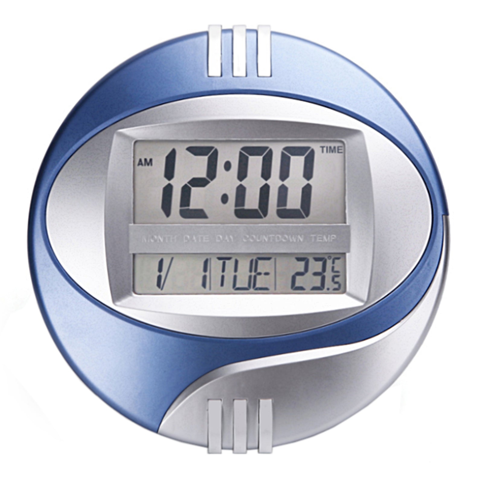 Digital Clock LCD wall clock Alarm Calendar And Temperature Wall Mountable- 27cm - Homeware Discounts