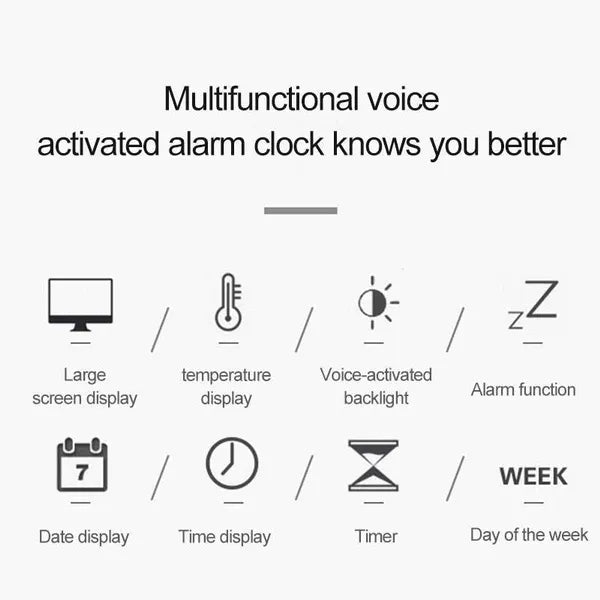 Digital LCD Backlight Display Clock With Calendar Temperature Alarm - Black - My Store