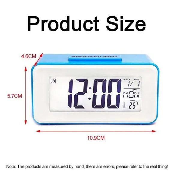 Digital LCD Backlight Display Clock With Calendar Temperature Alarm - Black - My Store