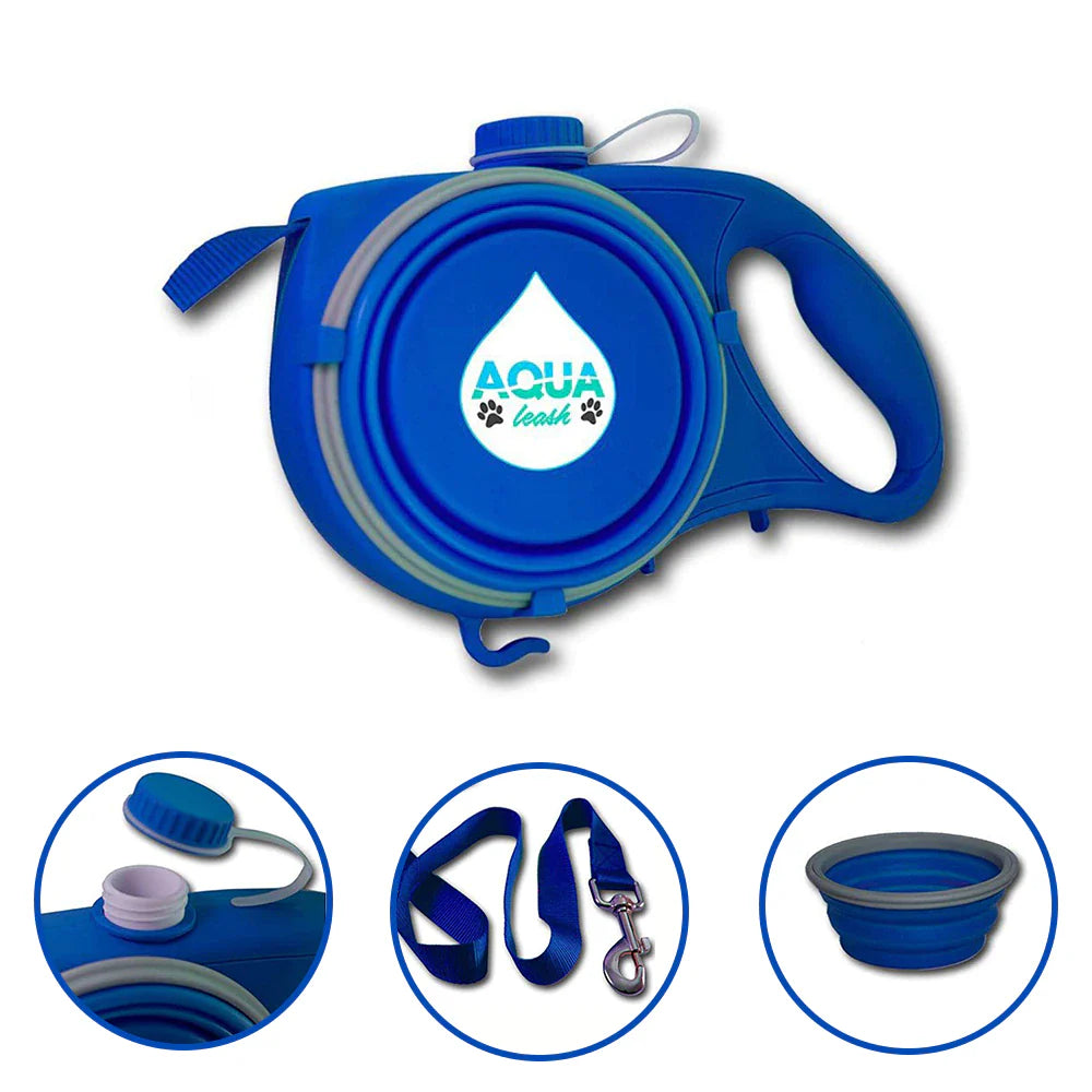 Aqua Leash multi function Dog Leash Built-in Water Bottle Collapsible Bow Waste Bag Dispenser nonretractable Dog Leash - Homeware Discounts