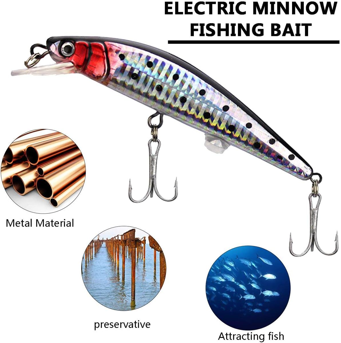 Electric Vibration Twitching Fishing Lures USB Rechargeable LED Lure Wobblers Lifelike Hard Baits Minnow Bait - Homeware Discounts