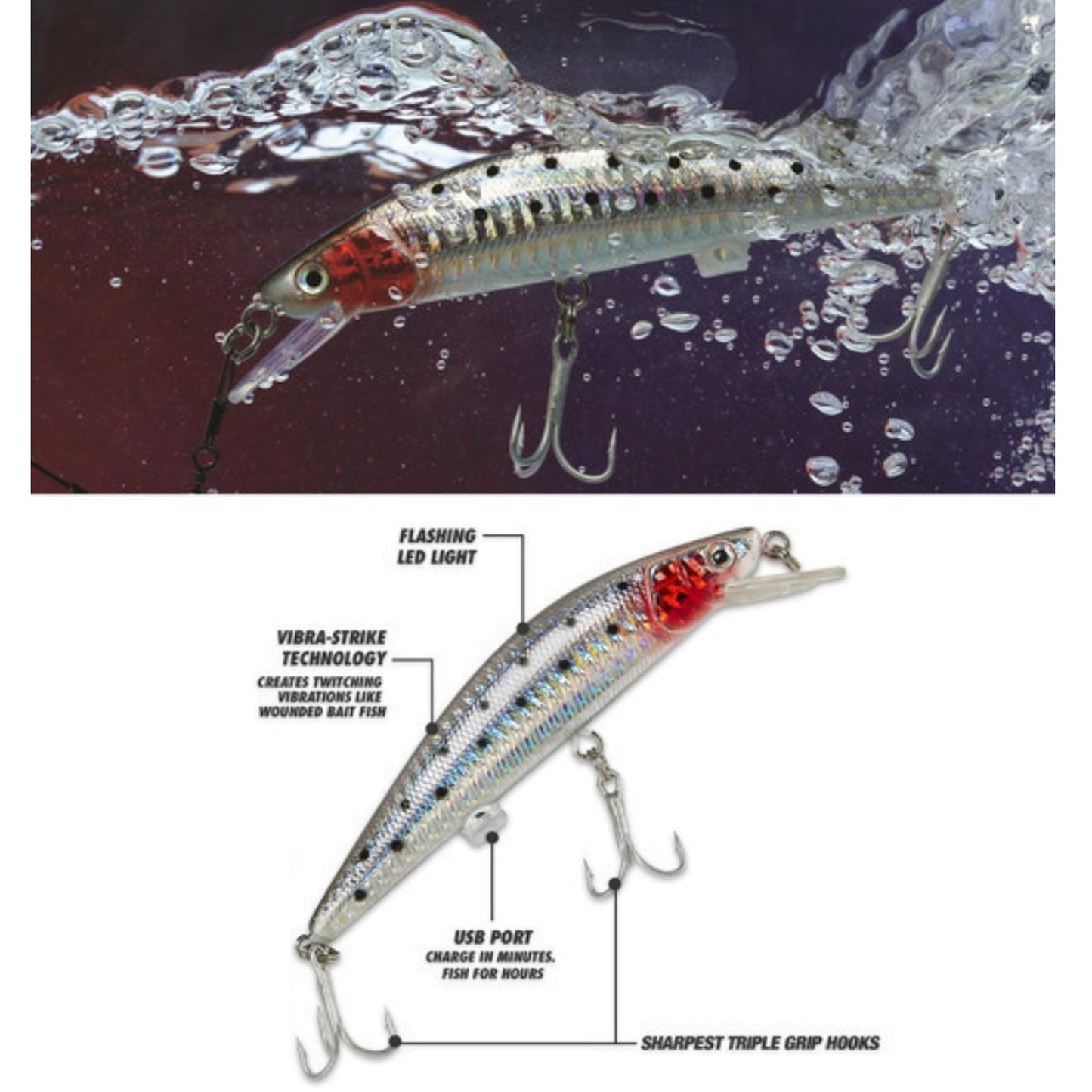 Twitching Fishing Lure Bait USB Rechargeable - Homeware Discounts