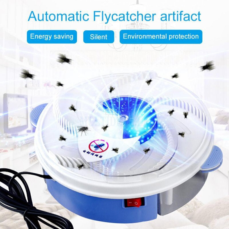 Automatic Flycatcher Electric Flytrap Insect Killer Rotating Electric Indoor Fly Trap - My Store