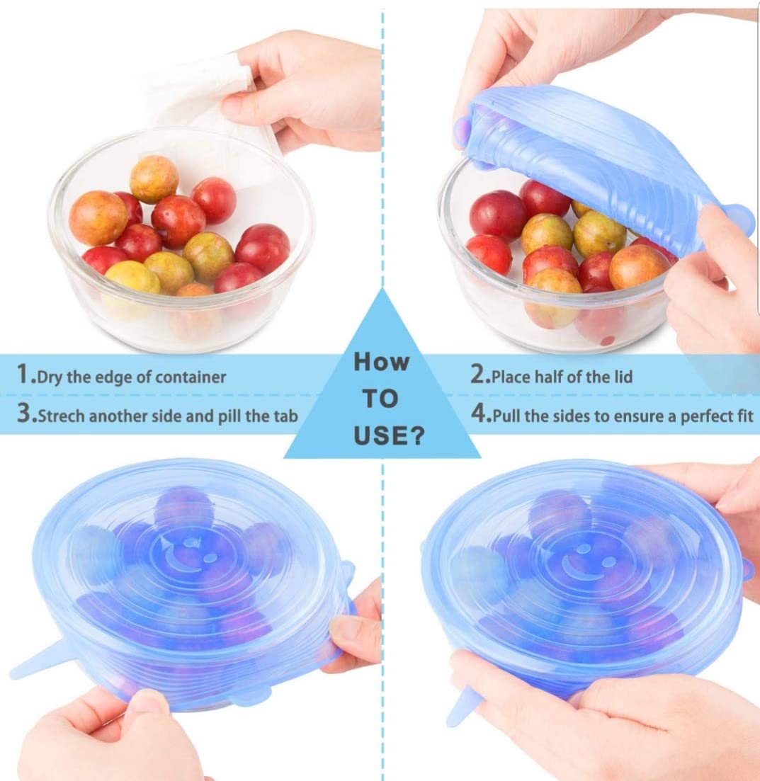 Reusable Silicone Food Cover Fresh Keeping Sealing Stretch Lid Container - Homeware Discounts