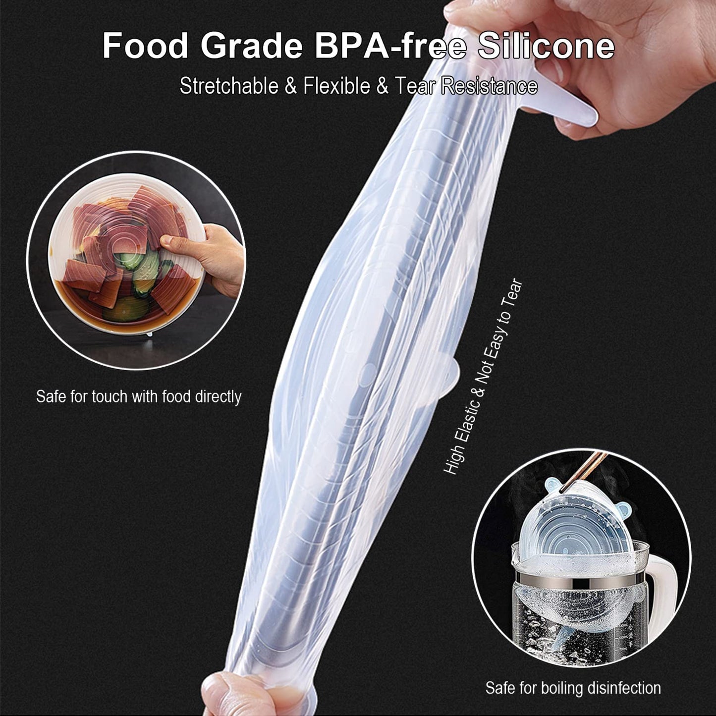 Reusable Silicone Food Cover Fresh Keeping Sealing Stretch Lid Container - Homeware Discounts