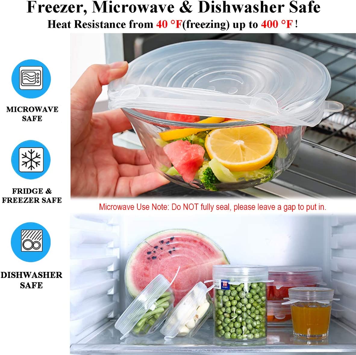 Reusable Silicone Food Cover Fresh Keeping Sealing Stretch Lid Container - Homeware Discounts