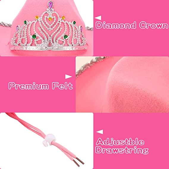 VELVET COWBOY HAT TIARA cowgirl western wear pageant hats rodeo - Homeware Discounts