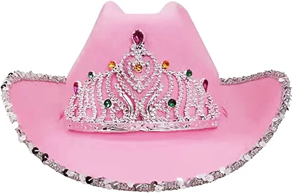 VELVET COWBOY HAT TIARA cowgirl western wear pageant hats rodeo - Homeware Discounts