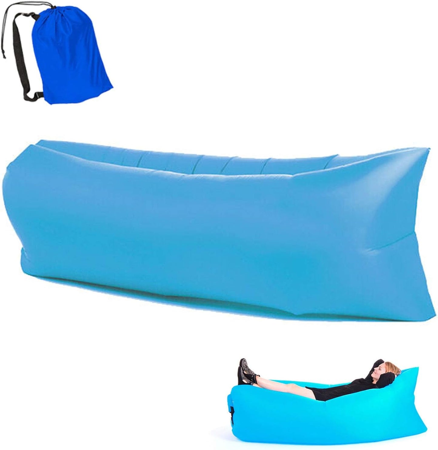 Air Beach Bed Sleeping Bag Lazy Chair Lounge Beach Sofa Bed Inflatable Camping - My Store