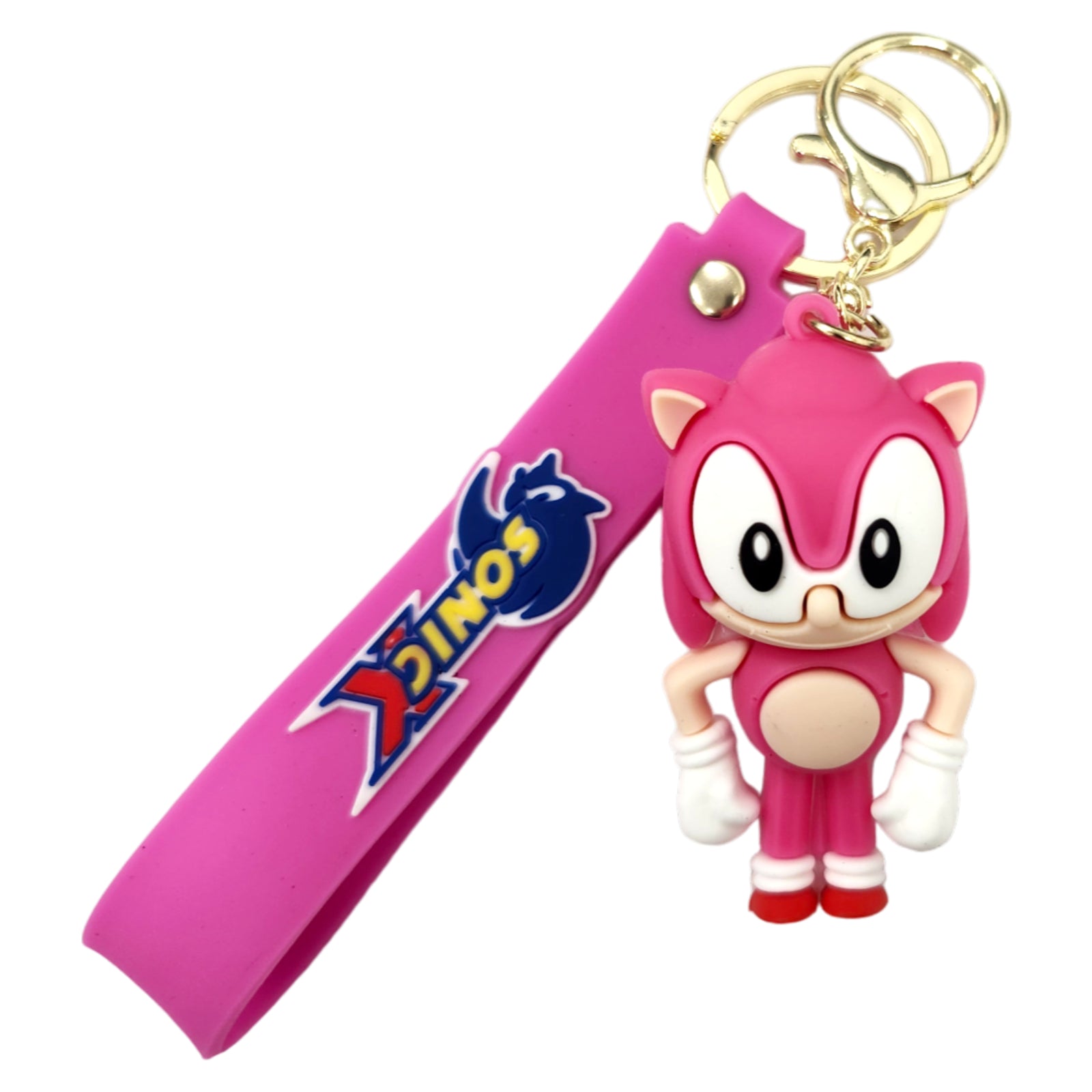 Hot Pink Sonic Kids Key Chain Keyring - Homeware Discounts