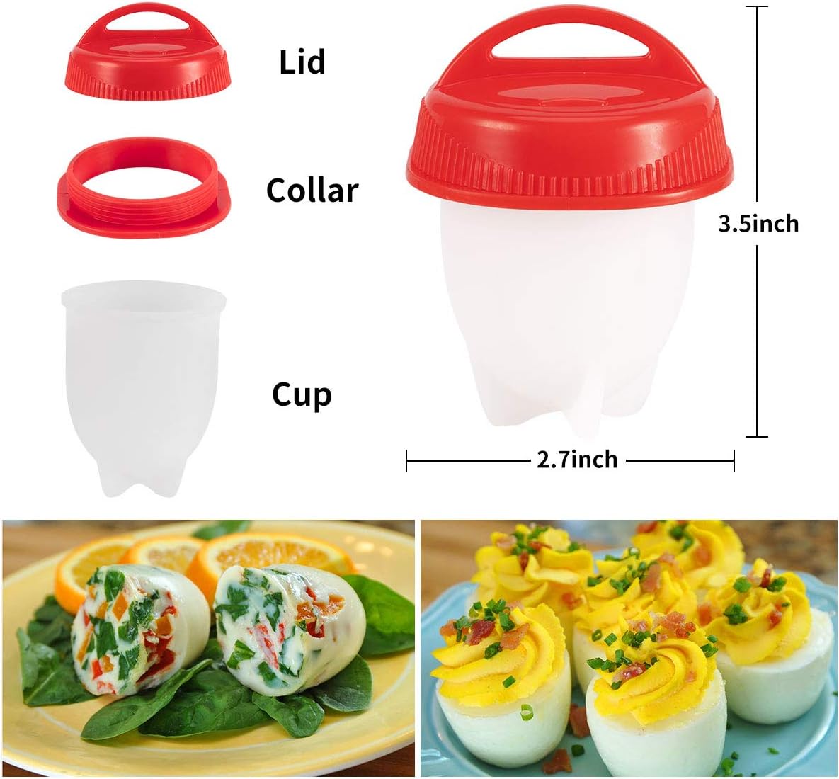 6-Piece Set Food Silicon Egg Boiler Hard Boiled Egglettes Egg Cooker Kitchen Tool - My Store