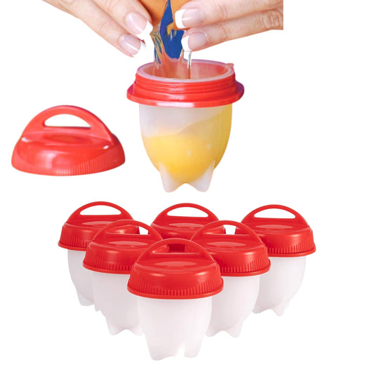 6-Piece Set Food Silicon Egg Boiler Hard Boiled Egglettes Egg Cooker Kitchen Tool - My Store