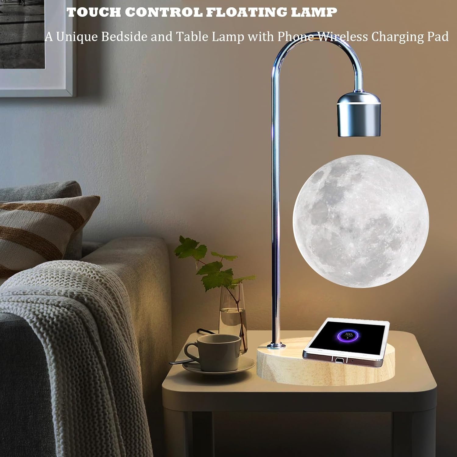 Magnetic Levitating Moon Lamp Zero Gravity Floating Light - Homeware Discounts