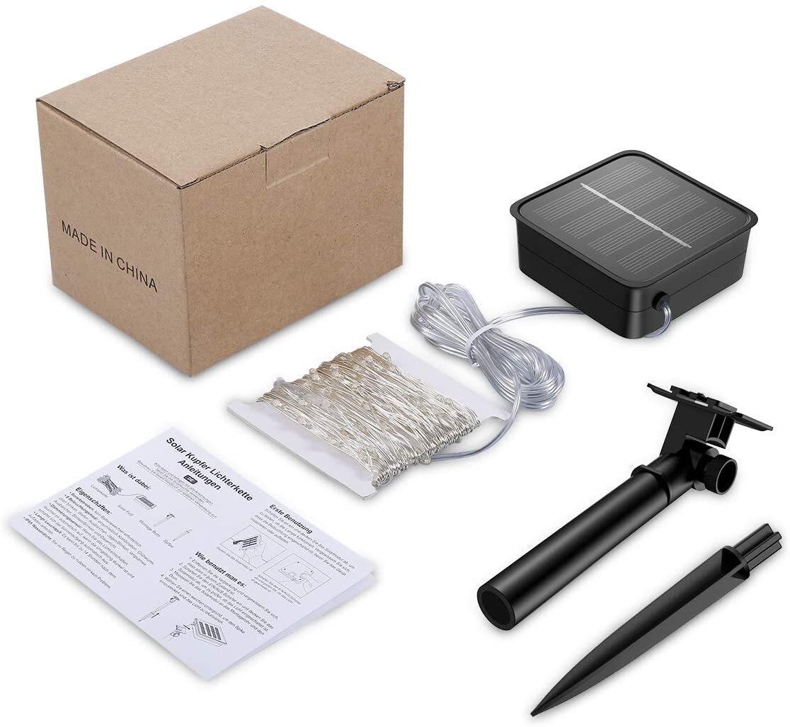 200 Blue LED Solar Powered 24m Garden Christmas Fairy Lights - Waterproof Solar - Homeware Discounts