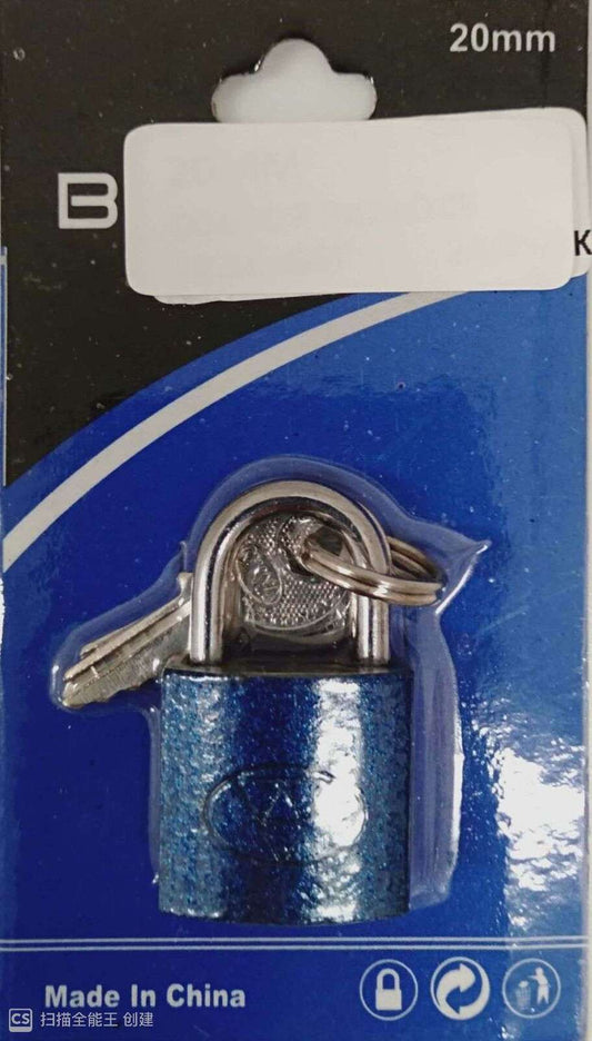 Iron Padlock 20mm Small 2 Keys Plated Hardened Steel Travel Size Lock - Homeware Discounts