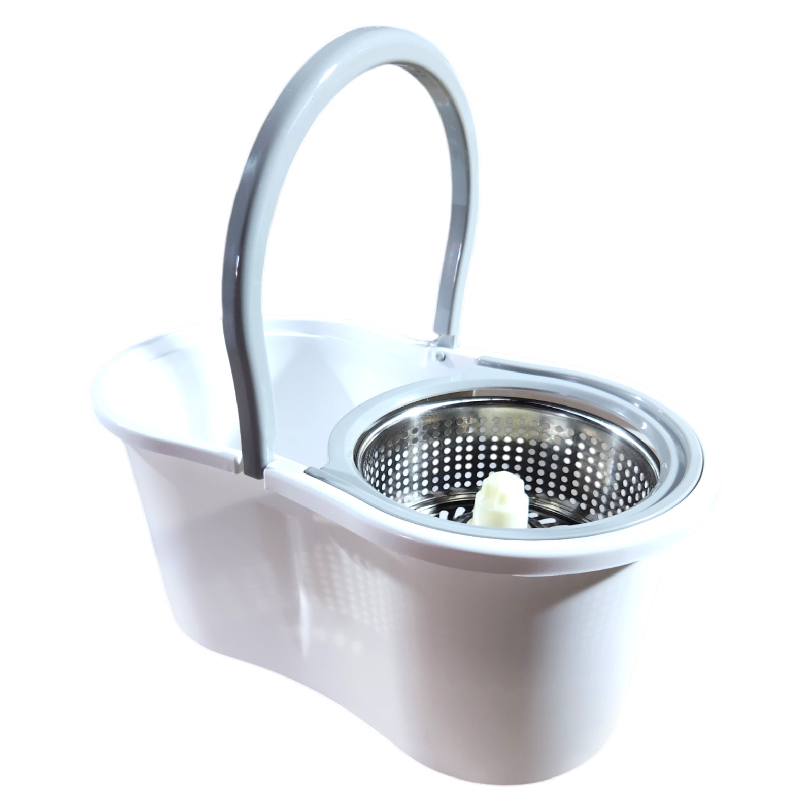 360 9 Litre Spin Mop with Bucket Extra Large Hands Free Stainless Steel Magic Mop +2 Heads - Homeware Discounts