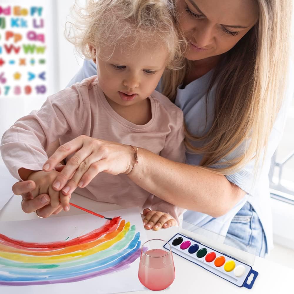 Watercolor Paint Set for Kids Set of 12 8-Colors Painting Kit with Brush - My Store