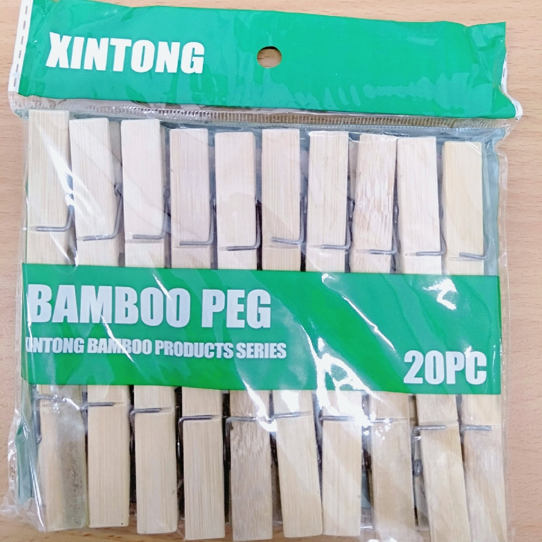 20PCS Nature Bamboo Clips Clothes Pins  Drying Clips Pegs - Homeware Discounts