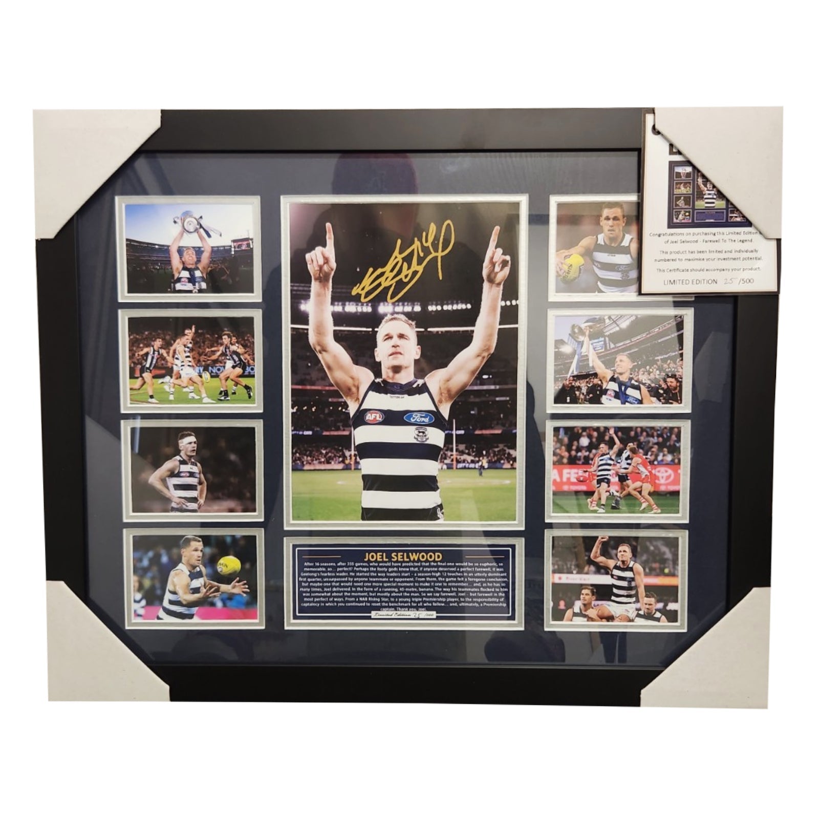 2022 Joel Selwood Geelong Cats 56CM x 46CM Wooden Frame - Homeware Discounts