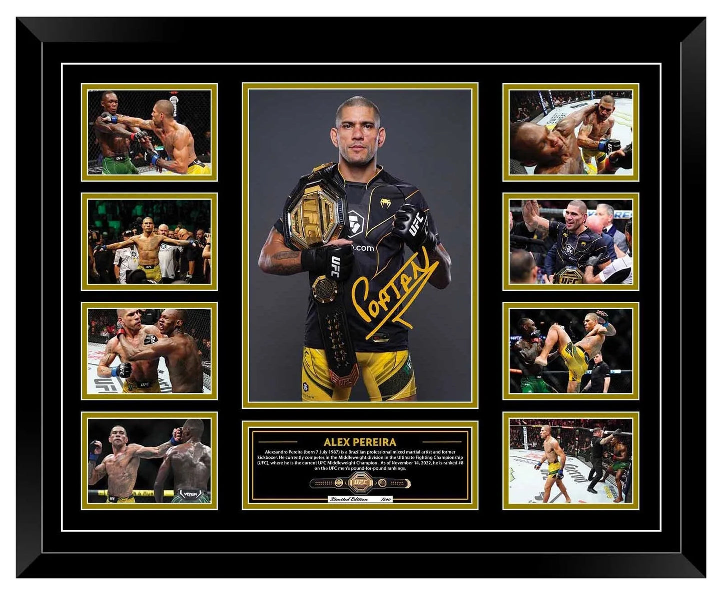 ALEX PEREIRA POATAN UFC 246 2020 COMEBACK UFC Limited Edition Photo Memorabilia Wooden Frame - My Store