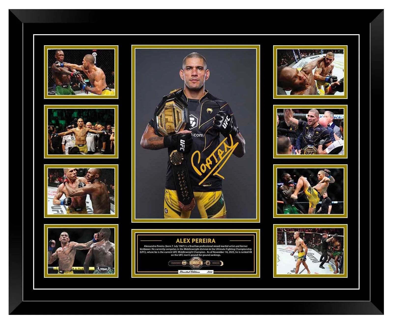 ALEX PEREIRA POATAN UFC 246 2020 COMEBACK UFC Limited Edition Photo Memorabilia Wooden Frame - My Store