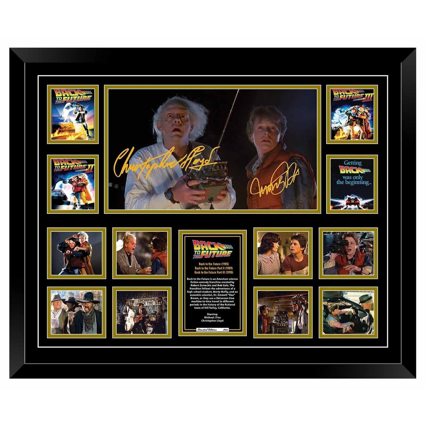 Back To The Future Film Marty McFly Dr. Emmett Brown Michael J. Fox Signed Limited Photo Memorabilia Frame - Homeware Discounts