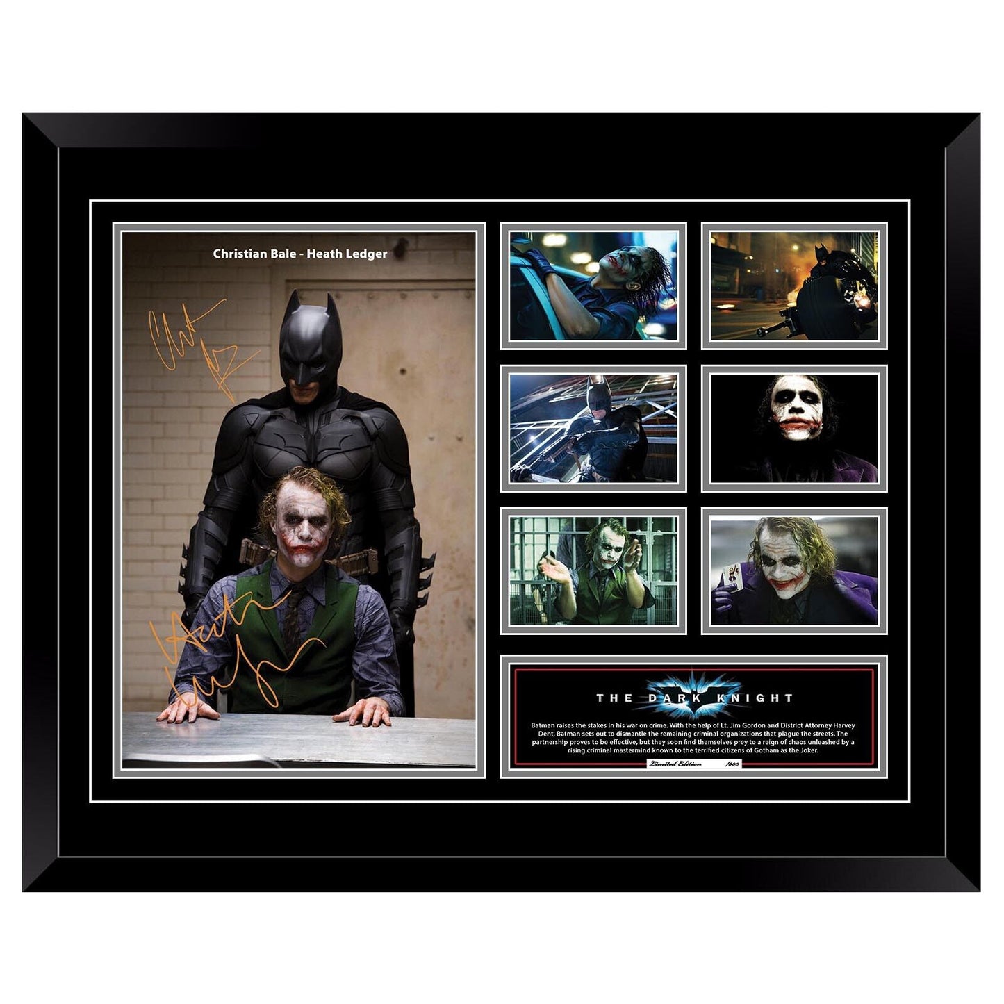 Batman The Dark Knight Heath Ledger Christian bale Signed Limited Photo Memorabilia Frame - Homeware Discounts