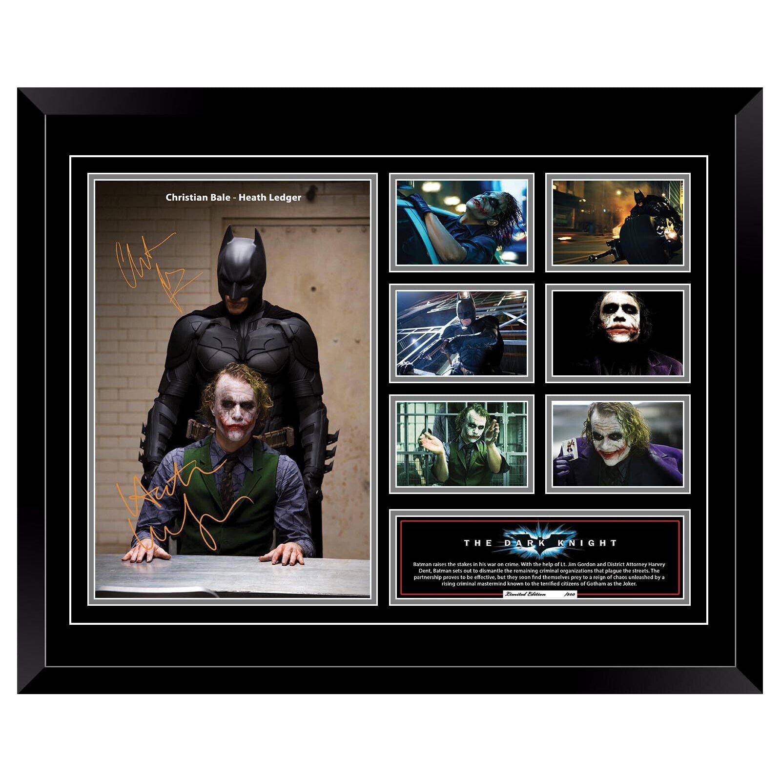 Batman The Dark Knight Heath Ledger Christian bale Signed Limited Photo Memorabilia Frame - Homeware Discounts