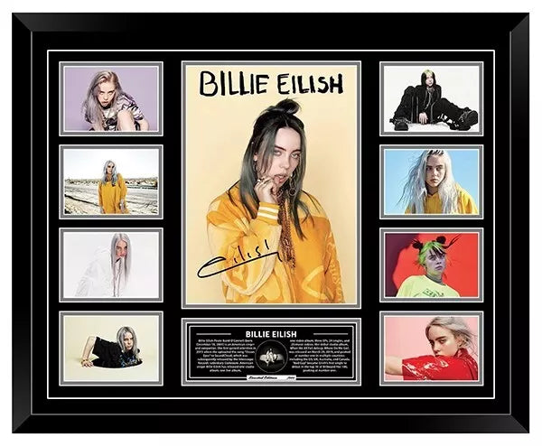 BILLIE EILISH Signed Limited Edition Photo Memorabilia Wooden Frame - My Store