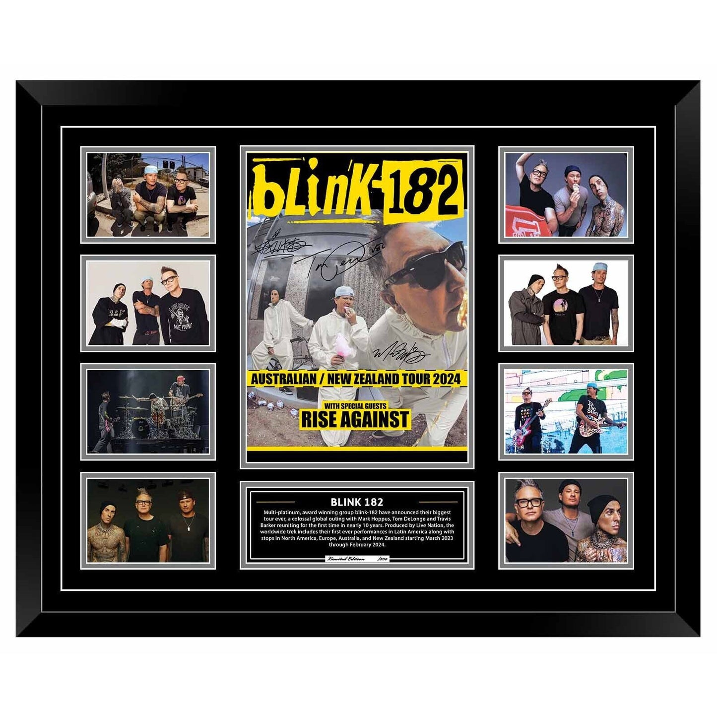 BLINK 182 AUSTRALIA 2024 AUSTRALIA TOUR Signed Limited Photo Memorabilia Frame - Homeware Discounts