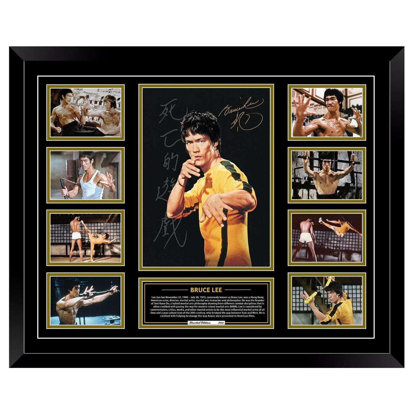 BRUCE LEE Enter the Dragon Limited Edition Photo Memorabilia Wooden Frame - Homeware Discounts