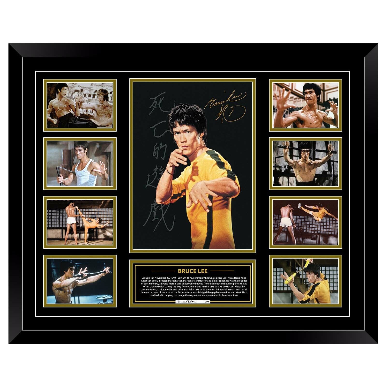 BRUCE LEE Enter the Dragon Limited Edition Photo Memorabilia Wooden Frame - Homeware Discounts