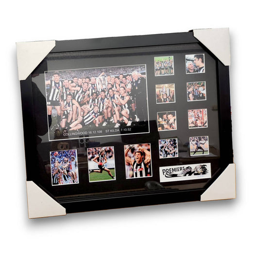Collingwood FC 2010 PREMIERSHIP 56CM x 46CM Team Poster Wooden Frame MEMORABILIA - My Store